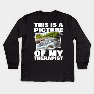 This Is A Picture Of My Therapist Fishing Kids Long Sleeve T-Shirt